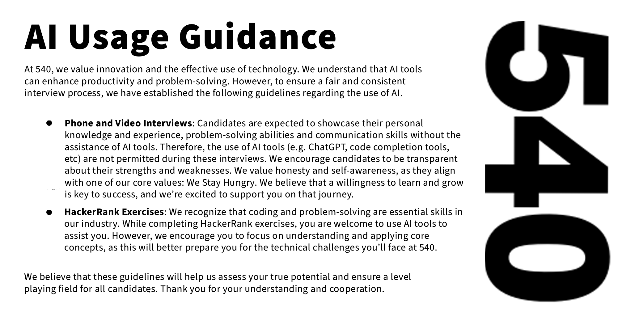 540 Company AI Guidlines